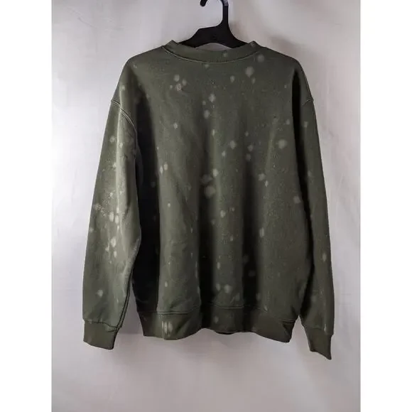 Oversized Sweatshirt Bleach Spots Wild Fable Green Tie-Dye XS Lounge Casual Cozy - Picture 2 of 8